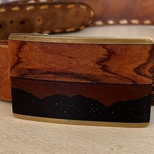 Kenneth Reid Albuquerque New Mexico belt buckle tooled leather western